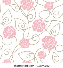 Seamless floral pattern with roses