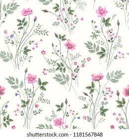 seamless floral pattern with roses