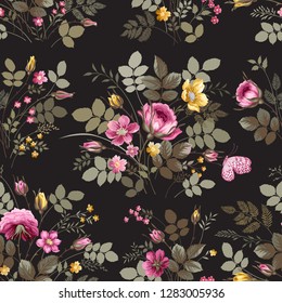 seamless floral pattern with roses