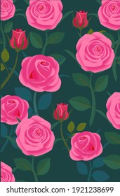 Seamless floral pattern with roses