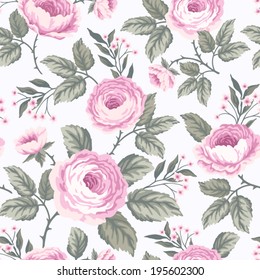 seamless floral pattern with roses