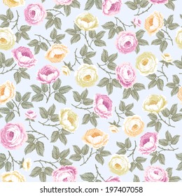 seamless floral pattern with roses