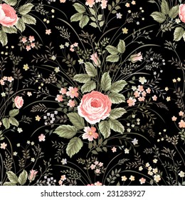 seamless floral pattern with roses