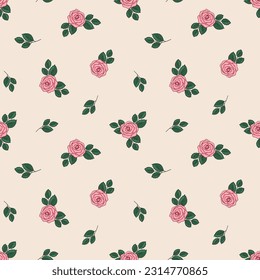 Seamless floral pattern with roses