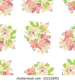 Seamless floral pattern with roses.