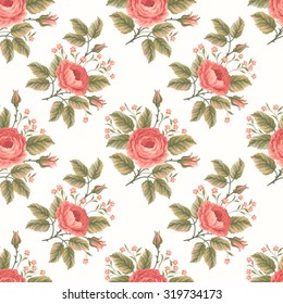 seamless floral pattern with roses