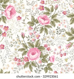 patrón floral transparente con rosas