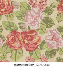 Seamless floral pattern with roses