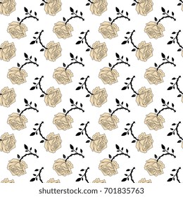 Seamless floral pattern with roses.
