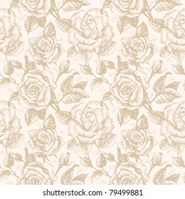 Seamless floral pattern with roses