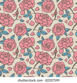 	Seamless floral pattern with roses