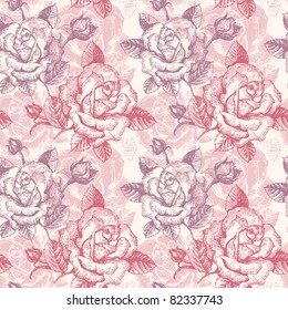 Seamless floral pattern with roses