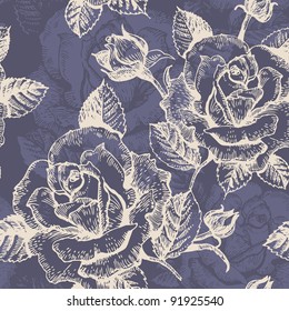 Seamless floral pattern with roses