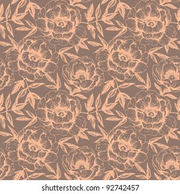 Seamless floral pattern with roses