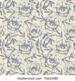 Seamless floral pattern with roses
