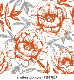Seamless floral pattern with roses