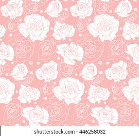 Seamless floral pattern. Pattern with roses. Modern floral background.