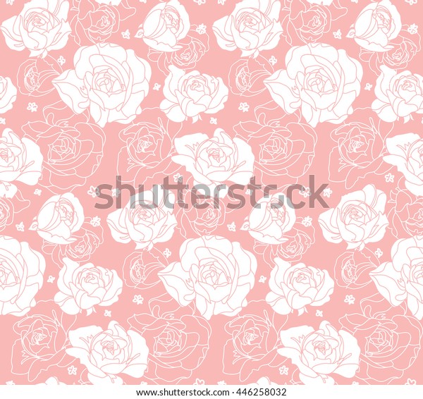 Seamless Floral Pattern Pattern Roses Modern Stock Vector Royalty Free 446258032