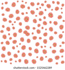 Seamless floral pattern with of roses on white background, watercolor. Vector illustration.
