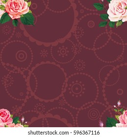 Seamless floral pattern with roses on green leaves Vector Illustration EPS8