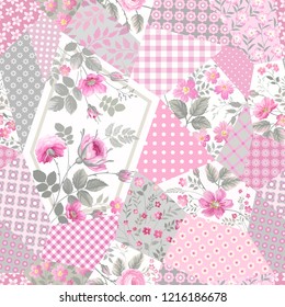 seamless floral pattern with roses in pastel colors