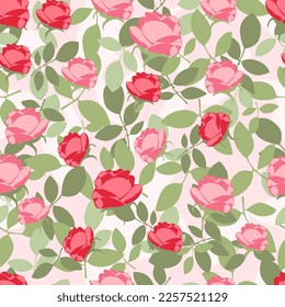 Seamless floral pattern with roses. Rose flowers for paper, cover, fabric textile design, Product packaging, interior decor and other. Vrctor illustration