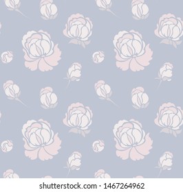 Seamless floral pattern with roses. Summer flowers vector.	