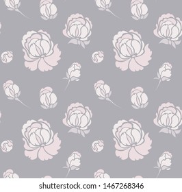 Seamless floral pattern with roses. Summer flowers vector.	