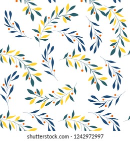 Seamless floral pattern with roses, vector illustration in vintage style