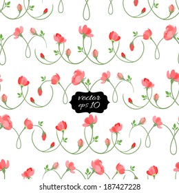 Seamless Floral Pattern with Roses. Vector illustration, eps10.