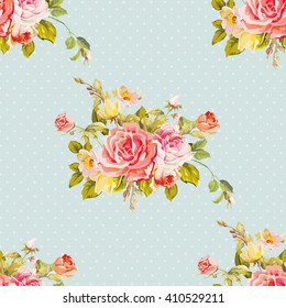 Seamless floral pattern with roses Vector Illustration EPS8