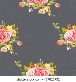 Seamless floral pattern with roses Vector Illustration EPS8