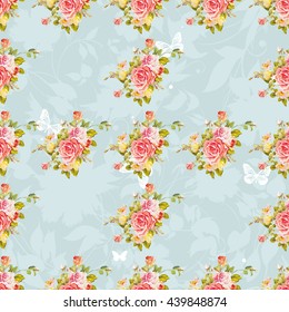 Seamless floral pattern with roses Vector Illustration EPS8