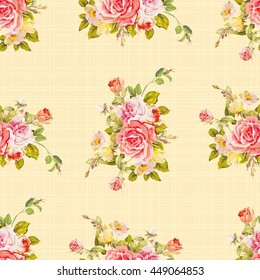 Seamless floral pattern with roses Vector Illustration EPS8