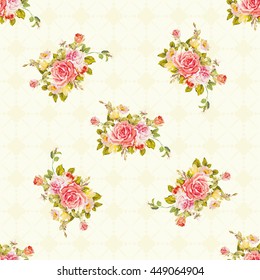 Seamless floral pattern with roses Vector Illustration EPS8