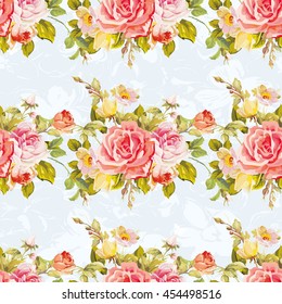 Seamless floral pattern with roses Vector Illustration EPS8
