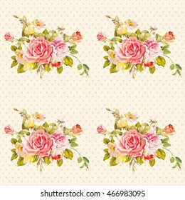 Seamless floral pattern with roses Vector Illustration EPS8