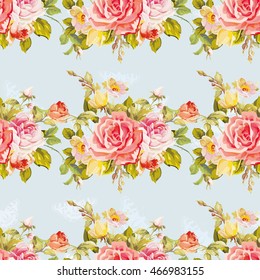 Seamless floral pattern with roses Vector Illustration EPS8