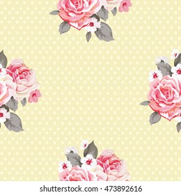 Patrón floral sin fisuras con rosas Ilustración vectorial EPS8