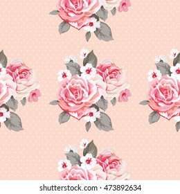 Seamless floral pattern with roses Vector Illustration EPS8