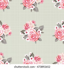 Seamless floral pattern with roses Vector Illustration EPS8
