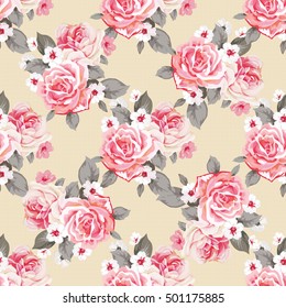 Seamless floral pattern with roses Vector Illustration EPS8
