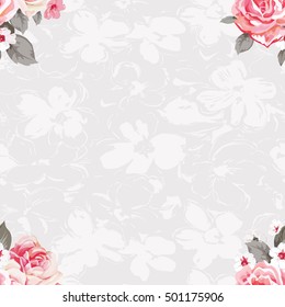 Seamless floral pattern with roses Vector Illustration EPS8

