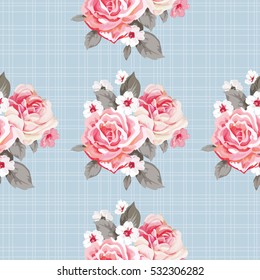Seamless floral pattern with roses Vector Illustration EPS8
