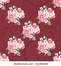 Seamless floral pattern with roses Vector Illustration EPS8