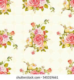 Seamless floral pattern with roses Vector Illustration EPS8