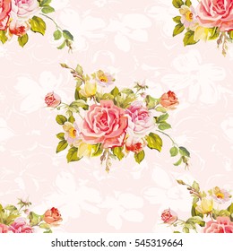 Seamless floral pattern with roses Vector Illustration EPS8