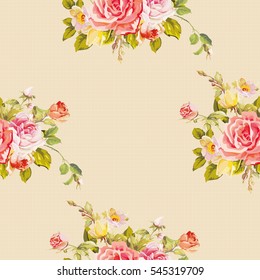 Seamless floral pattern with roses Vector Illustration EPS8