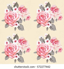 Seamless floral pattern with roses Vector Illustration EPS8