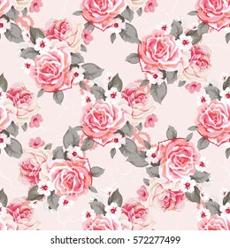 Seamless floral pattern with roses Vector Illustration EPS8